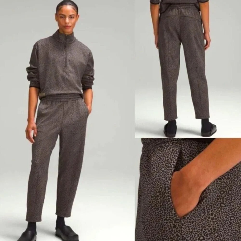 Lululemon LAB Double-Knit Jacquard Pants Jogger in Lunar Rock Leopard 8 NWT $158